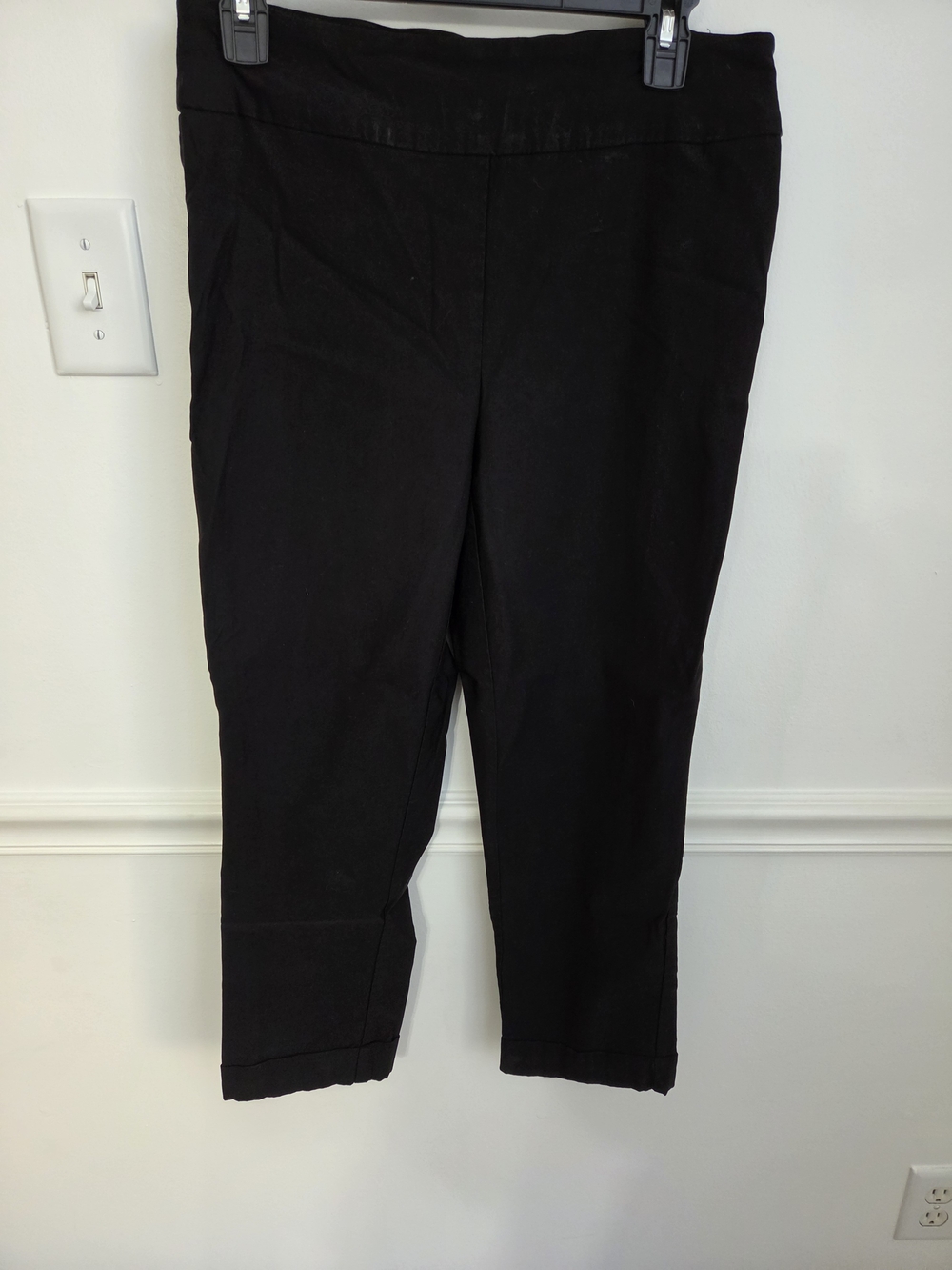 Tribal Black Cropped Cuffed Pants